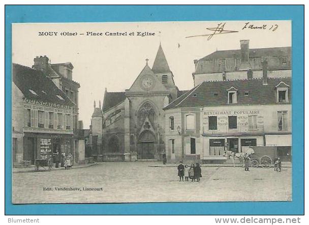 CPA Commerces Place Cantrel Et Eglise MOUY 60 - Mouy