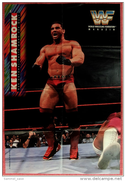Wrestling Plakat :  Ken Shamrock  -  Von World Wrestling Federation Magazin Ca. 1990 - Kampfsport