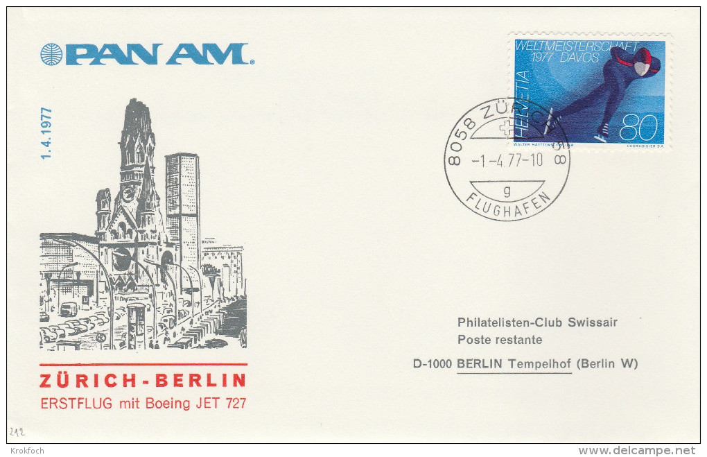 Zurich Berlin 1977 - Erstflug 1er Vol Inaugural Flight PanAm - - Primi Voli
