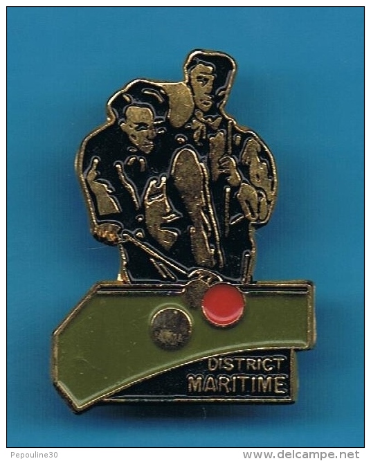 1 PIN´S //  ** F. F. B. ** BILLARD ** DISTRICT MARITIME ** - Biliardo