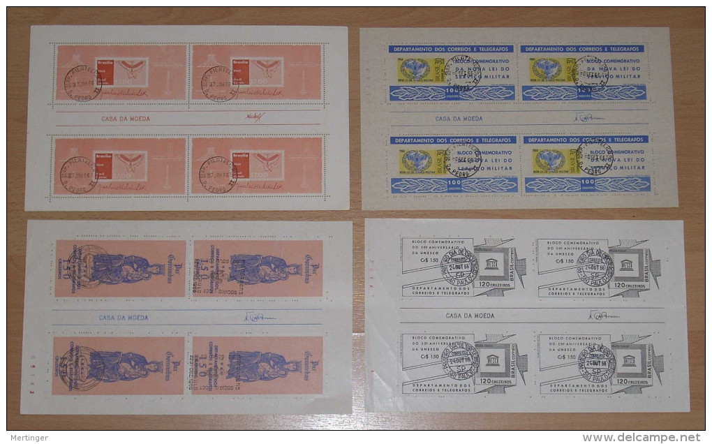 Brazil Brasil Block 12 + 16 + 17 + 18 In Sheet Of 4 Used - Blocks & Sheetlets