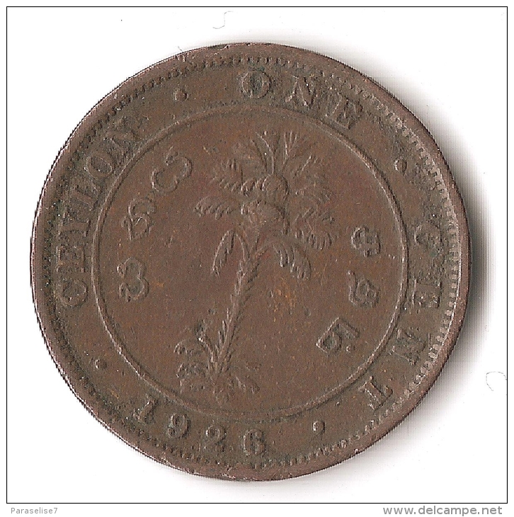 CEYLON 1  CENT 1926 - Sri Lanka