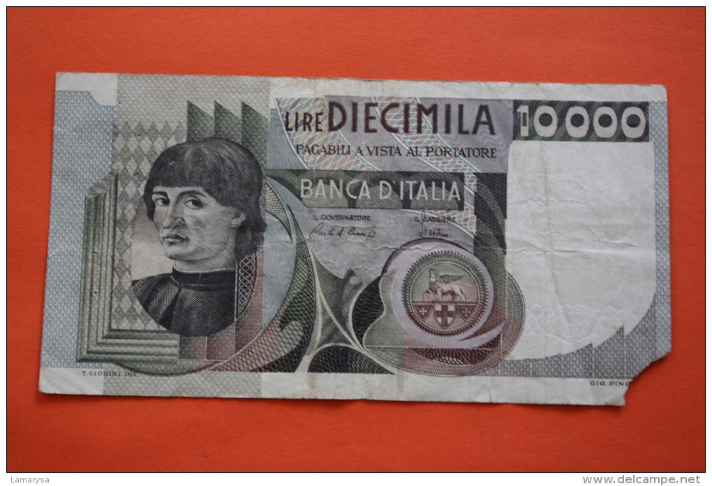 1976 ITALIE BILLET DE BANQUE BANK-BILLBANCA D'ITALIA  BANCONOTA 10 000 DECIMILA  LIRA VENDUTA IN LO STATO - 10 000 Lire