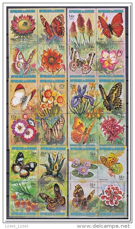 Burundi 1973, Postfris MNH, Flowers, Butterflies - Unused Stamps