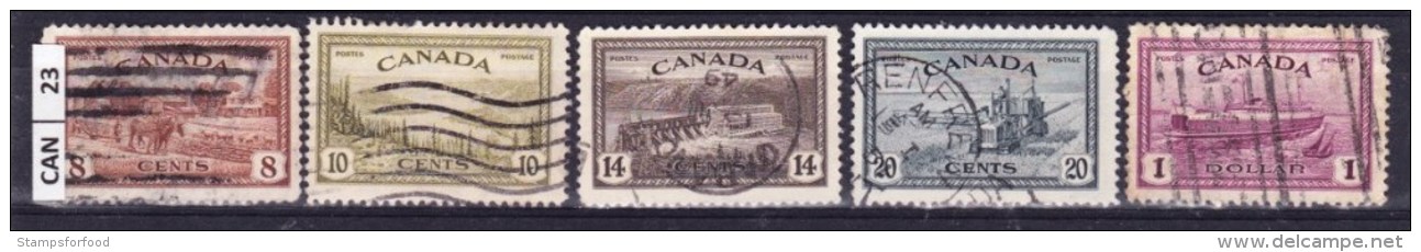 CANADA, 1946, Conversione Produzione Industriale, 5 Valori, Usati - Otros & Sin Clasificación