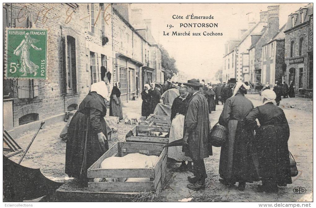 Pontorson     50    Le Marché Aux  Cochons - Pontorson