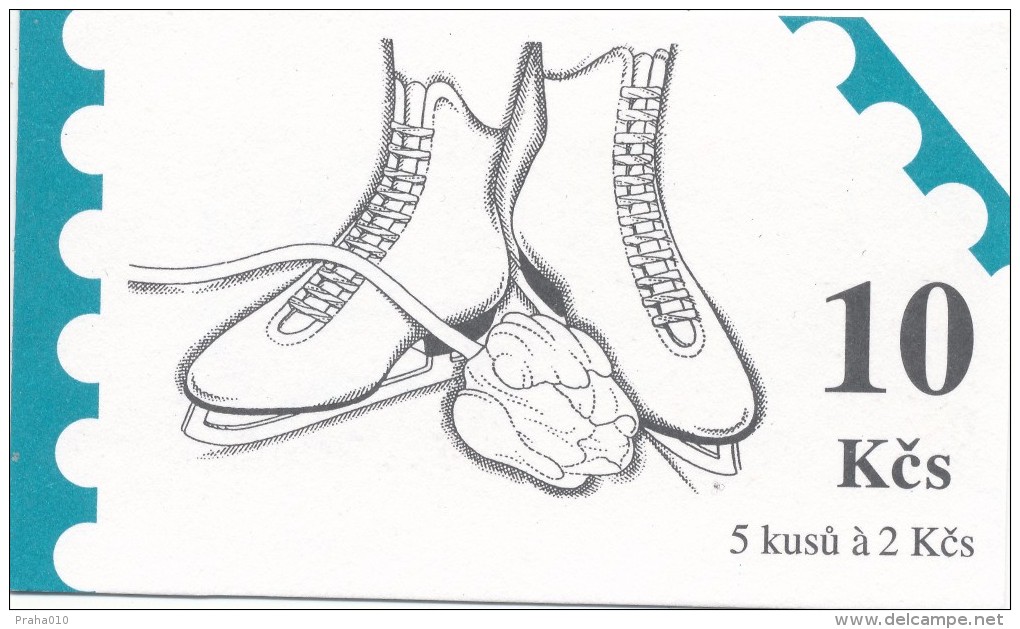 Czech Rep. / Stamps Booklet (1993) 0002 ZS 1 World Championships In Figure Skating (skates, Tulip) (J3679) - Neufs