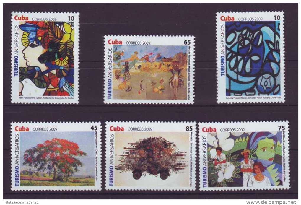 2009.17 CUBA 2009 COMPLETE SET MNH TURISM ART. ARTE. TURISMO. SOSABRAVO. PORTOCARRERO. RAUL MARTINEZ. - Neufs