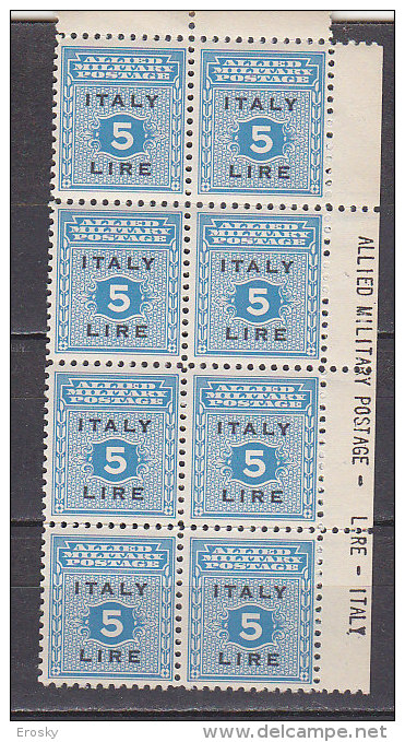 Z4245 - OCC. ANGLO AMERICANA DELLA SICILIA SASSONE N°8 ** BLOCCO DI 8 - Occ. Anglo-américaine: Sicile