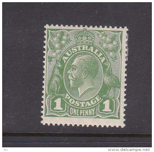 Australia 1926-28 Small Multiple Watermark Perf 14 King George V, SG 86, One Penny Green Mint Hinged - Nuevos