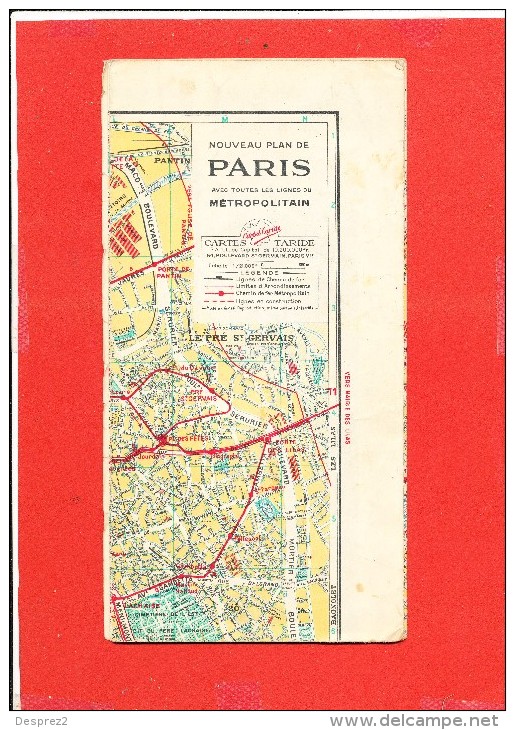 Plan Paris Avec Toutes Les Lignes Du Metro - Europe