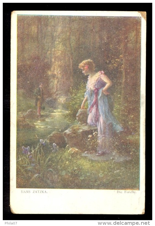 Hans Zatzka 'Die Forelle' / Postcard Circulated - Zatzka