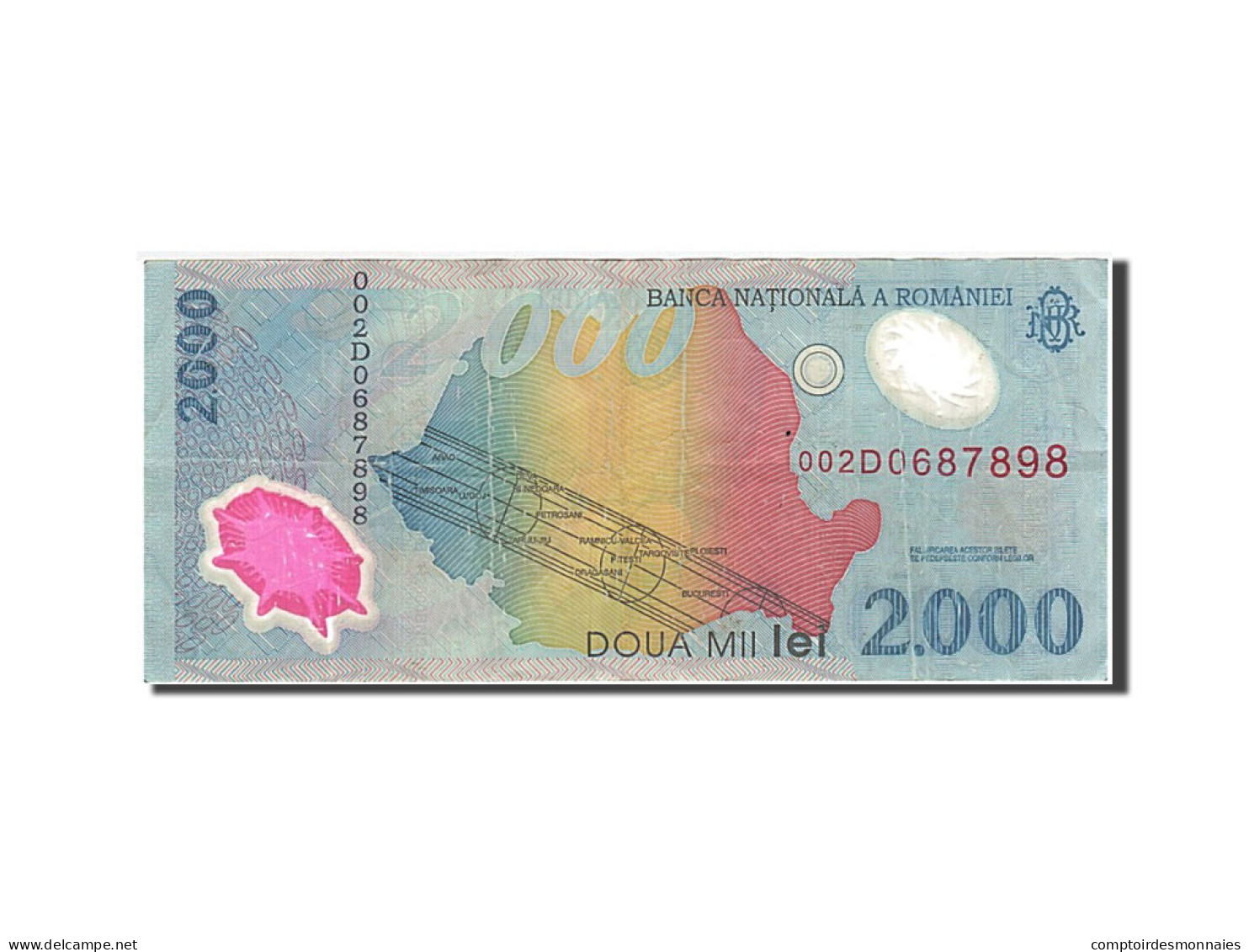 Billet, Roumanie, 2000 Lei, 1999, TB+ - Romania