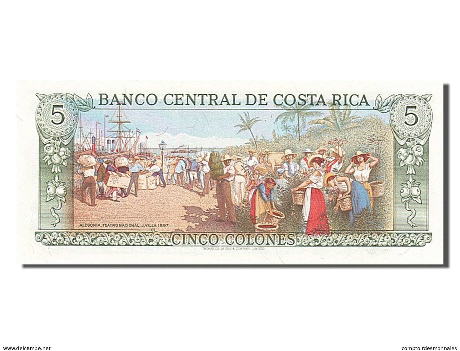 Billet, Costa Rica, 5 Colones, 1989, 1989-10-04, NEUF - Costa Rica