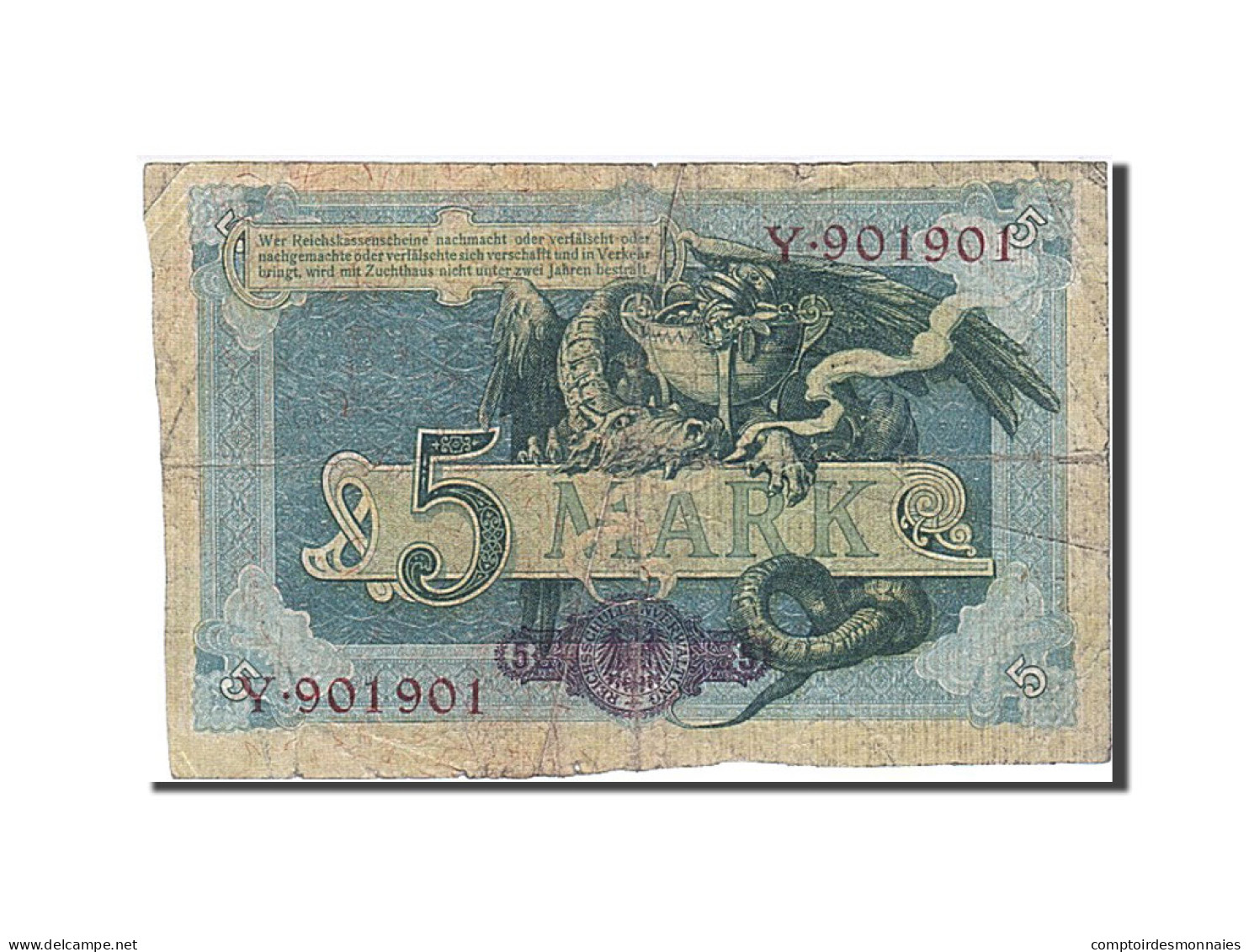 Billet, Allemagne, 5 Mark, 1904, 1904-10-31, B - 5 Mark