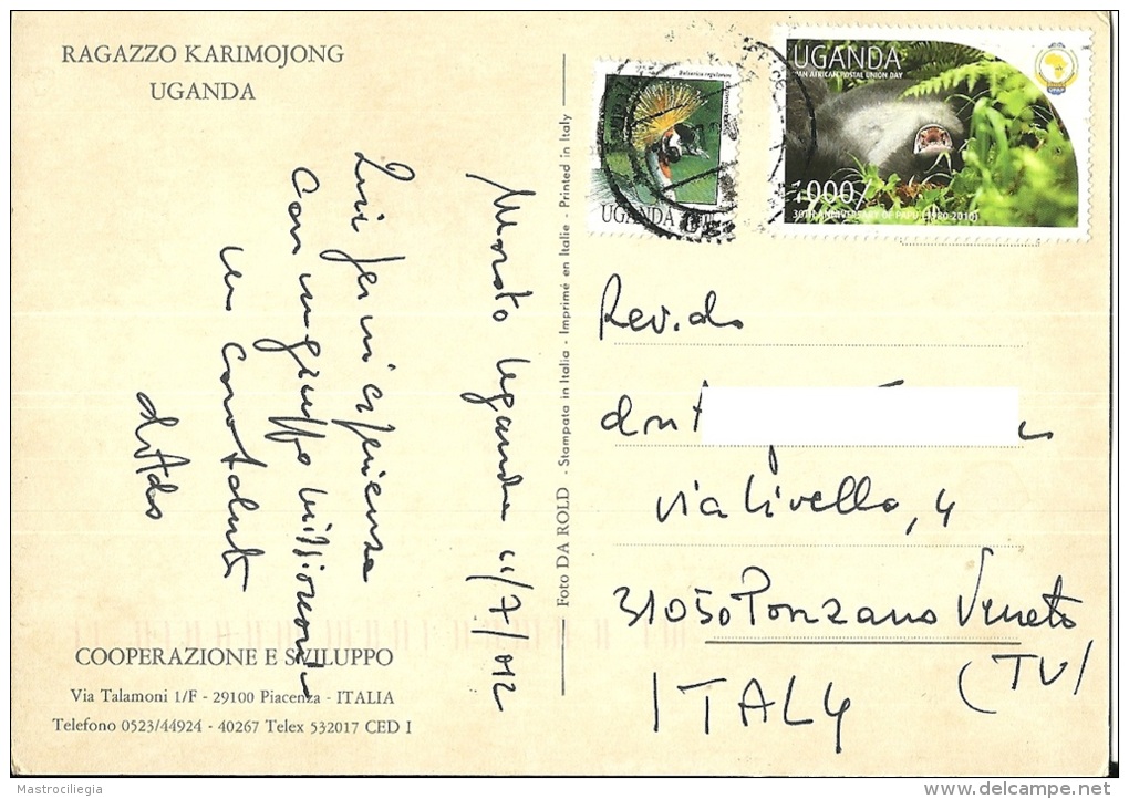 UGANDA  Boy Karimojong  Nice Stamps  Animal Theme - Ouganda