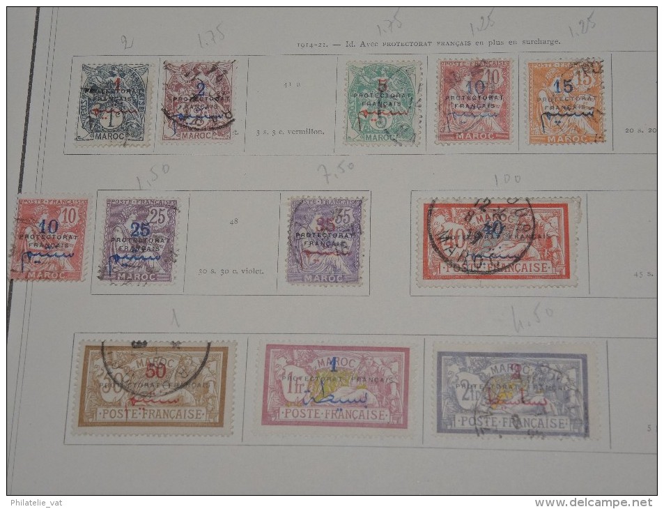 FRANCE - MAROC - Collection Sur Feuilles Oblitérées - A Voir Absolument - Trés Propre - Lot N° 9666 - Otros & Sin Clasificación