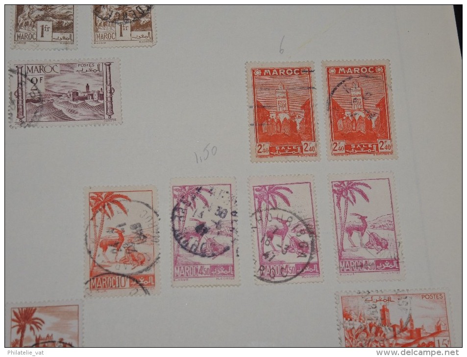 FRANCE - MAROC - Collection sur feuilles oblitérées - A voir absolument - Trés propre - Lot n° 9666