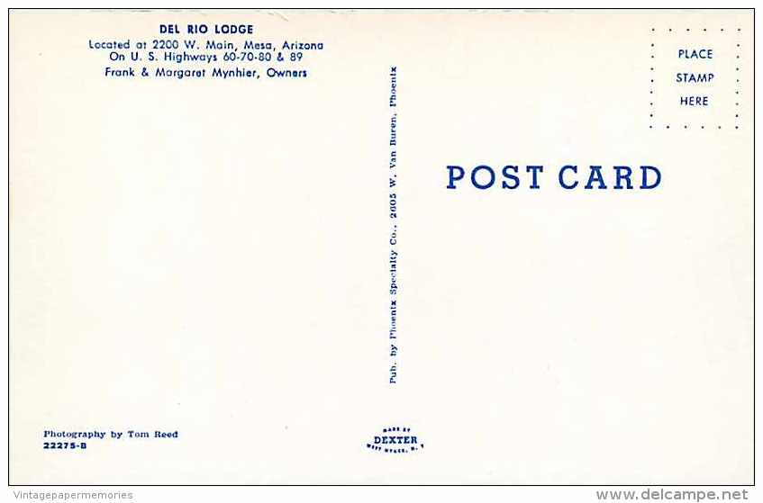 244369-Arizona, Mesa, Del Rio Lodge, 50s Car, Dexter Press No 22275-B - Mesa