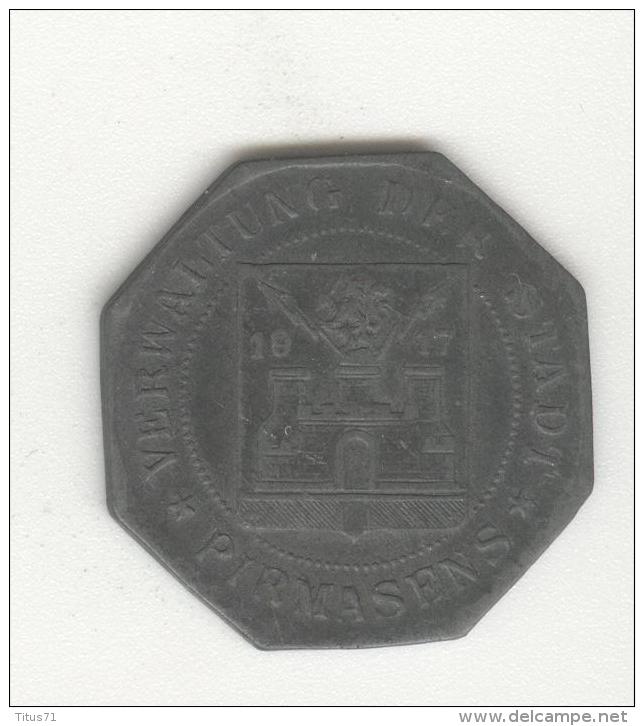 Notgeld 10 Pfennig  Kleingeldersatzmarke - Pirmasens - 1917 - TTB - Notgeld