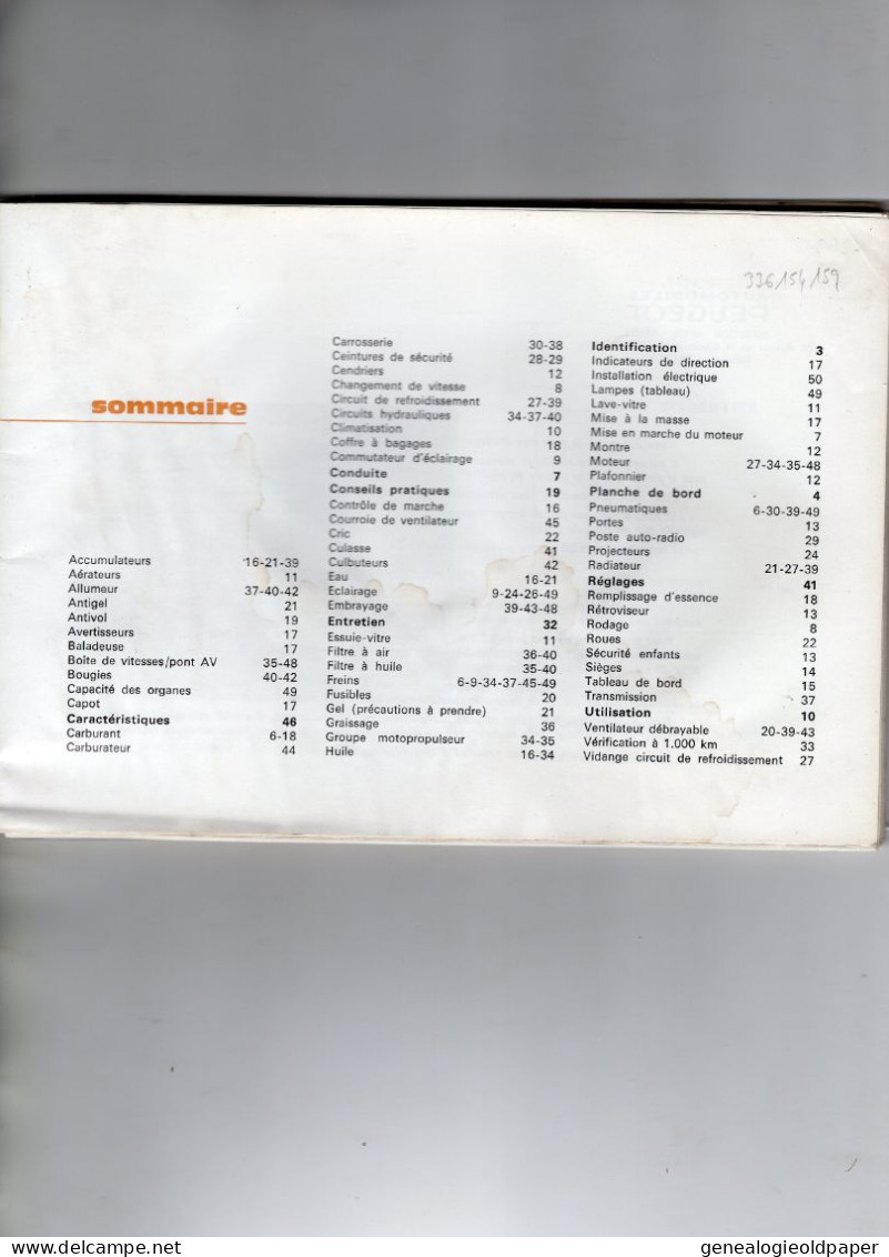 CATALOGUE AUTOMOBILE 304 PEUGEOT - 1979 - Ohne Zuordnung