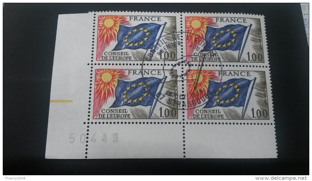 Timbres De Service N° 49  Avec Oblitèration Du Conseil De L'Europe En Bloc De 4  TTB - Used