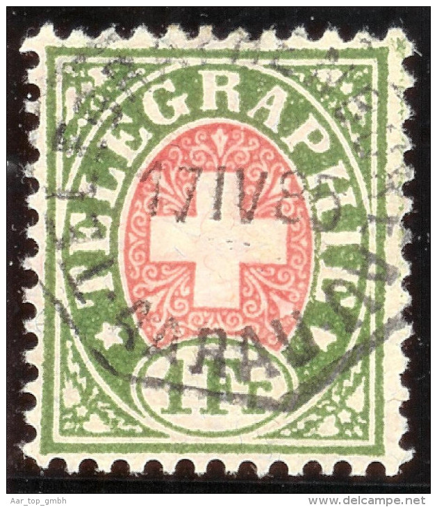 Heimat AG Aarau 1885-04-17 Voll-O Telegraphen-Marke Zu# 17 - Telegraph