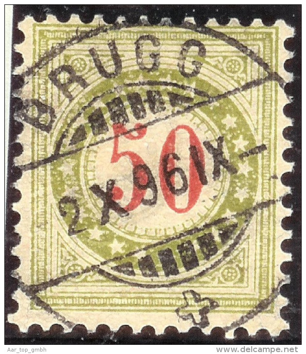 Heimat AG Brugg 1896-10-02 Voll-O Porto Zu#20Db II K - Portofreiheit