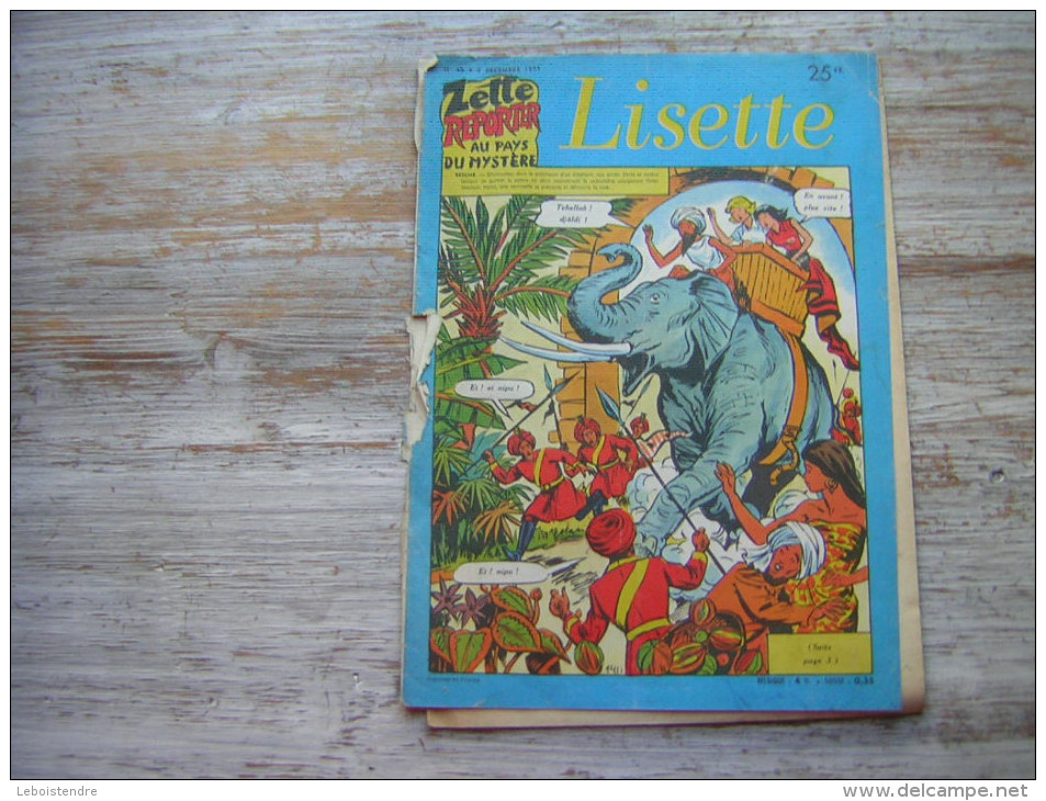 JOURNAL   LISETTE   N ° 49  5 DECEMBRE 1954   ZETTE REPORTER AU PAYS DU MYSRERE - Lisette