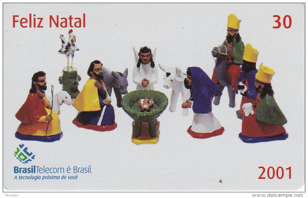 TARJETA DE BRASIL DE NAVIDAD (CHRISTMAS)  FIGURAS NACIMIENTO - Noel