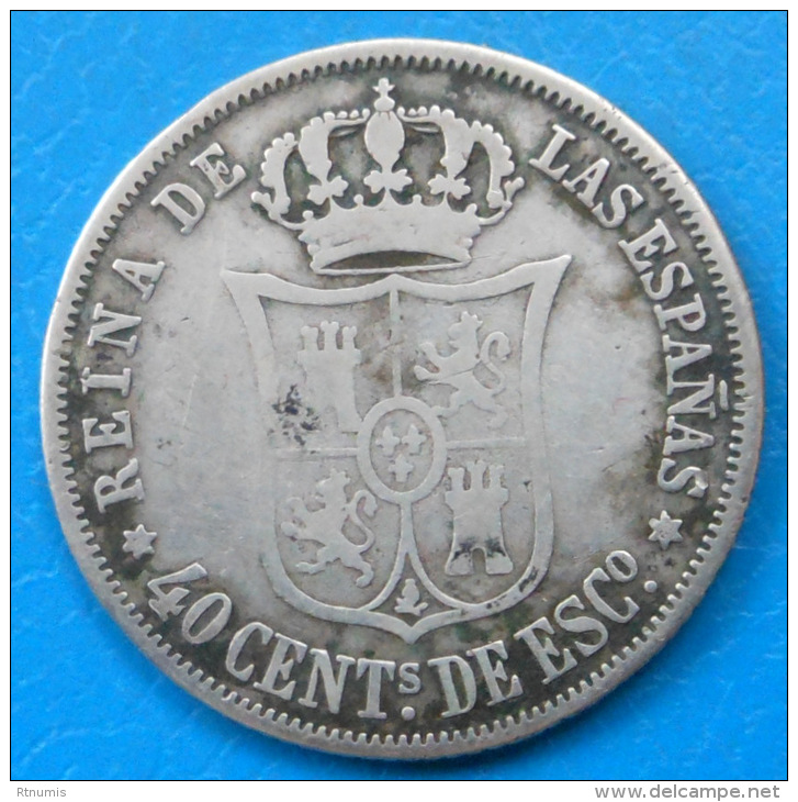 Espagne Spain Espana 40 Centimos 1868 Km 628.2 - First Minting
