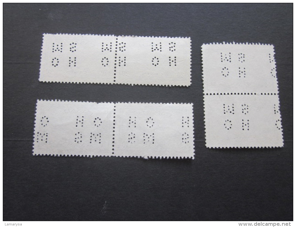 CANADA  -  -  - => PERFOS  3 PAIRES => H O S M => 6  Stamps -Timbres Perforé Perforés Perfins Perfin Perforation Lochung - Perforés