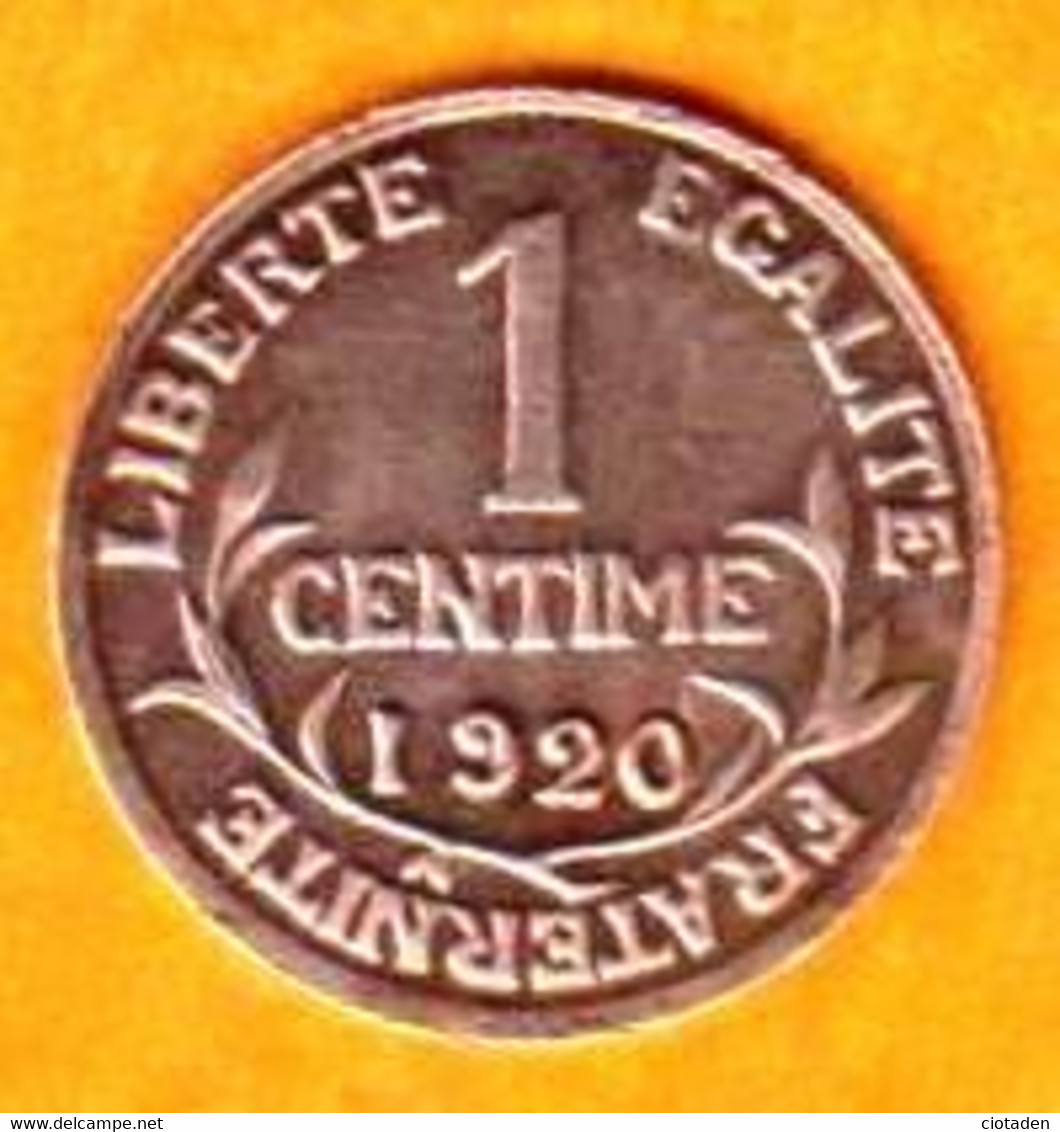 France - 1 Centimes - Dupuis 1920 - - 1 Centime