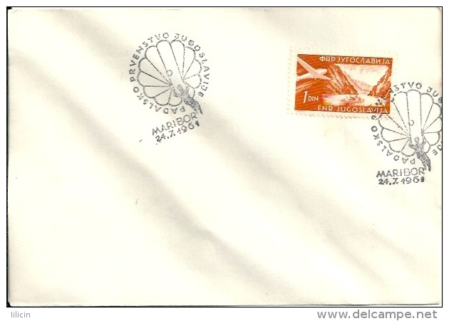 Letter FI000005 - Slovenija (Slovenia) Maribor Padobransko Prvenstvo Jugoslavije 1961-07-24 - Parachutespringen