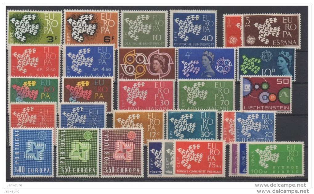 EUROPA 1961 Jolie Petite Collection Avec Bonnes Valeurs ** - 1961