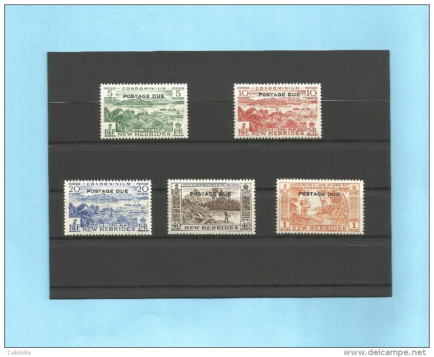 NOUVELLES HEBRIDES (New Hebrides) - Taxe (postage Due) - 1957 - YT 41 à 45 * (MVLH) - Oblitérés