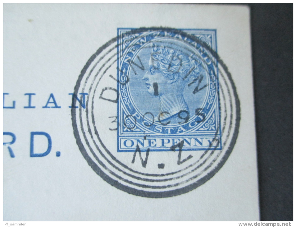 Neuseeland / NZ 1895 Ganzsache Post Card Mit Firmenzudruck! Faculty Of Medicine. Sauberer Dunedin Stempel. Hospital - Briefe U. Dokumente