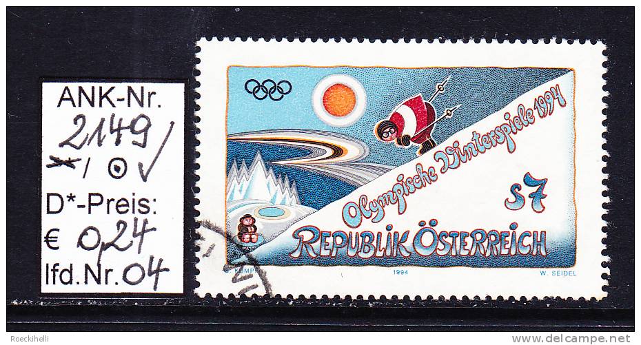 9.2.1994 - SM "Olympische Winterspiele - Abfahrtsläufer"  -  O Gestempelt  - Siehe Scan (2149o 01-04) - Used Stamps