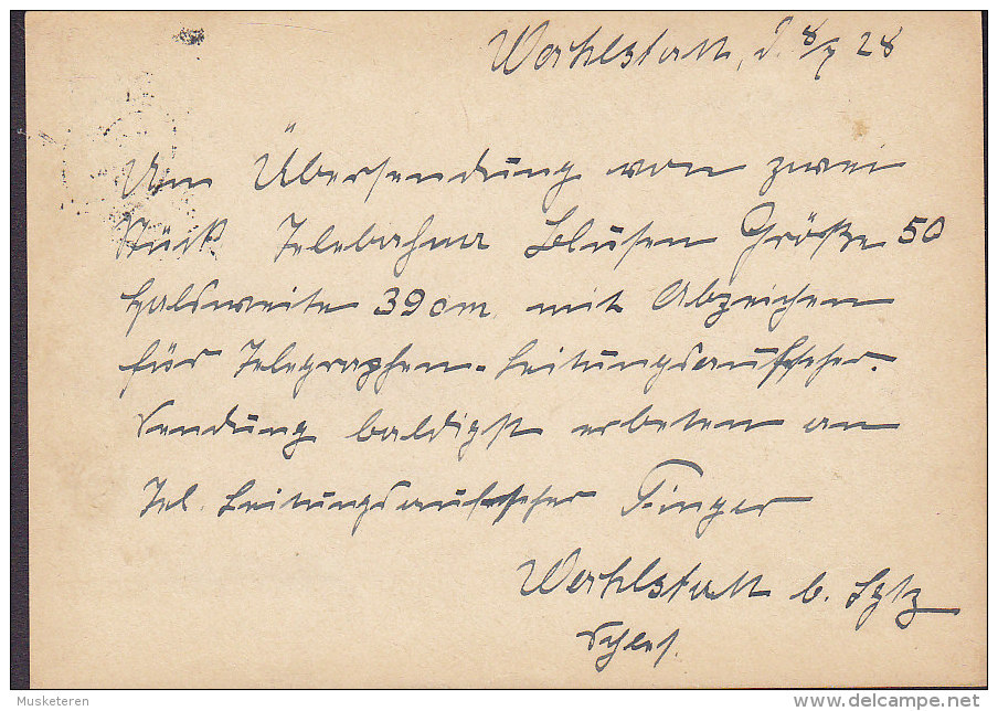 Germany Deutsches Reich Postal Stationery Ganzsache Entier 8 Pf Beethoven LIEGNITZ 1928 MINDEN Westphalen (2 Scans - Postkarten