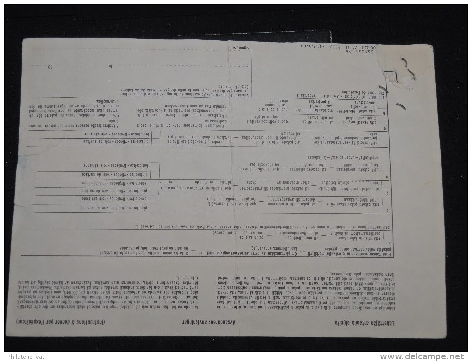 FINLANDE - Bulletin D ´ Expédition Période 1970 - A Voir - Lot P10972 - Parcel Post