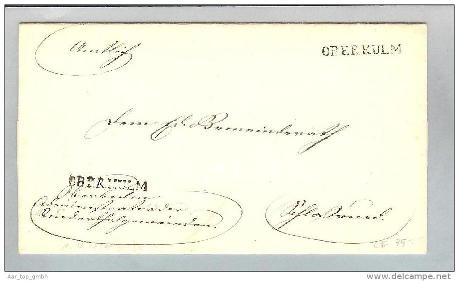 Heimat AG Oberkulm 1854-04-01 Amtsbrief - ...-1845 Prephilately
