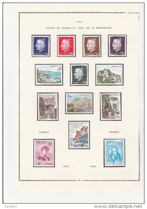 MONACO -  TIMBRES N° 986 A 996 +N° 1003 ET 1004 NEUFS X  ANNEE 1974 -75- COTE : 76 € - Precancels