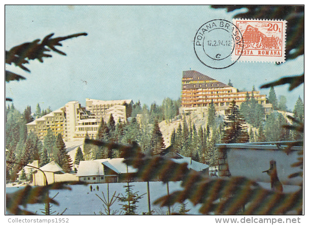 29607- TOURISM, POIANA BRASOV SKI RESORT, HOTELS, MAXIMUM CARD, 1994, ROMANIA - Hostelería - Horesca