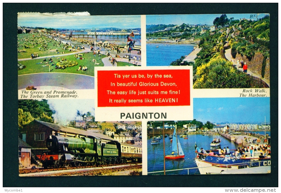 ENGLAND  -  Paignton  Multi View  Used Postcard As Scans - Paignton