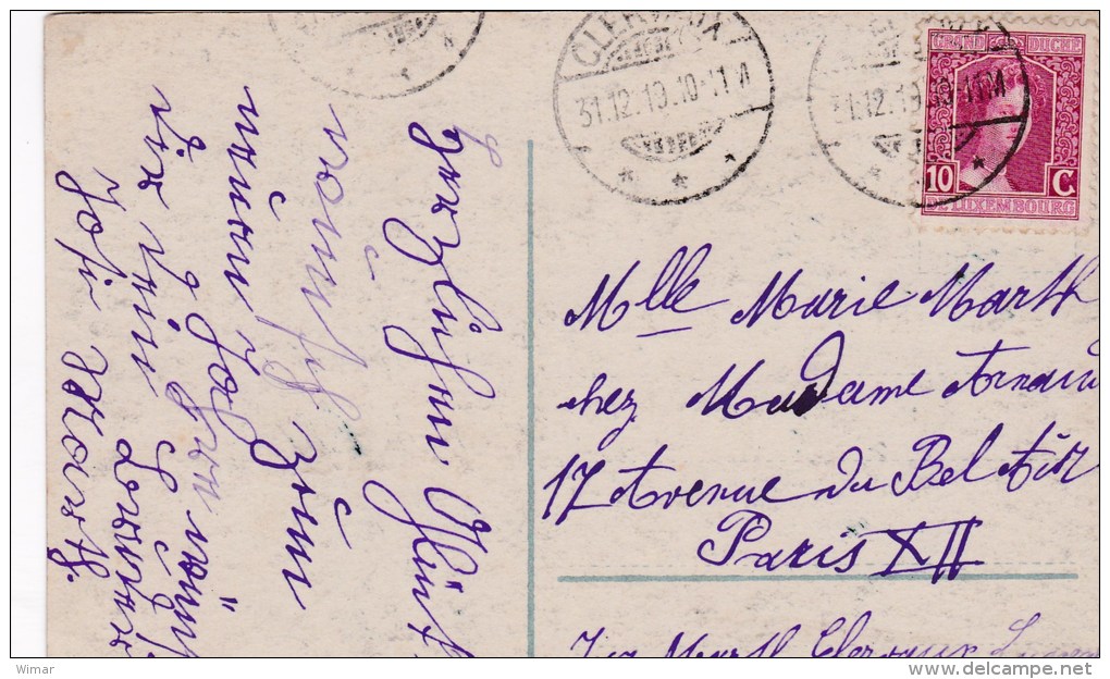 Carte Envoyée Le 31.12.1910 De Clervaux Vers Paris - Andere & Zonder Classificatie
