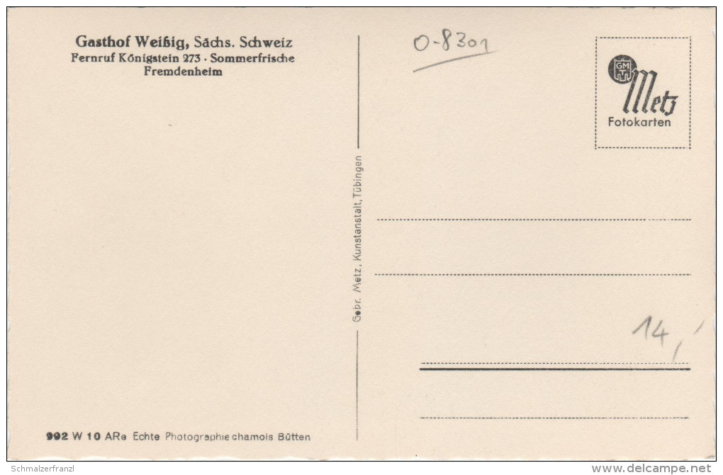 AK Sächsische Schweiz Gasthof Weissig Mit Strand Bärenstein Naundorf Thürmsdorf Wehlen Rathen Königstein Struppen - Wehlen