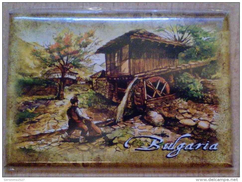 BULGARIA SOUVENIR Beautiful Magnet RURAL VIEW Old Man. Water Mill VILLAGE LANDSCAPE - A Brand New - Tourismus