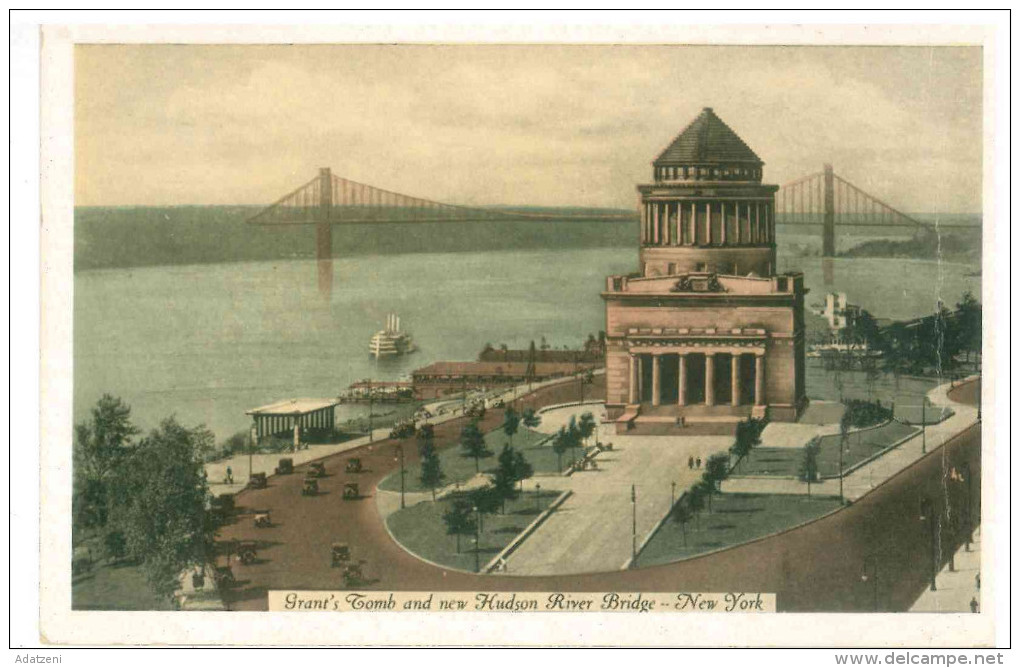 FRA CARTOLINA POST CARD STATI UNITI D’AMERICA U.S.A. UNITED STATES OF AMERICA NEW YORK – GRANT’S TOMB AND NEW HUDSON RIV - Autres Monuments, édifices