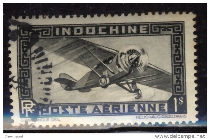 Indochine - Oblitéré - Y&T 1933 N° 11 Poste Aérienne 1pi Noir - Airmail