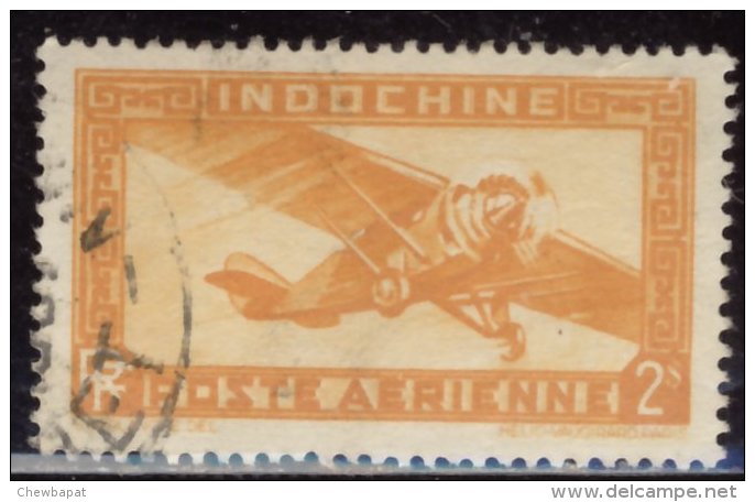 Indochine - Oblitéré - Y&T 1933 N° 12 Poste Aérienne 2pi Jaune-orange - Airmail